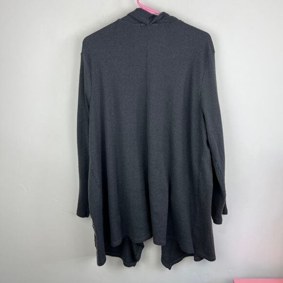 INC International Concepts Open Front Cardigan Gray embroidered womens size 1x - Picture 6 of 7